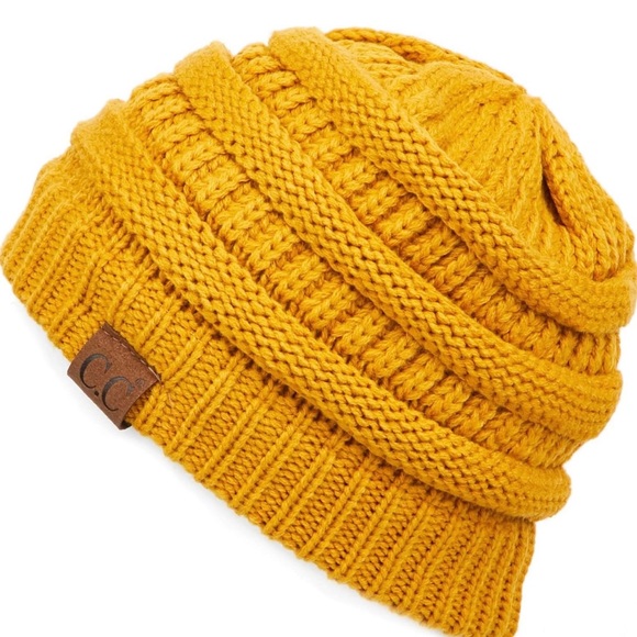 CC mustard womens beanie - Picture 1 of 3
